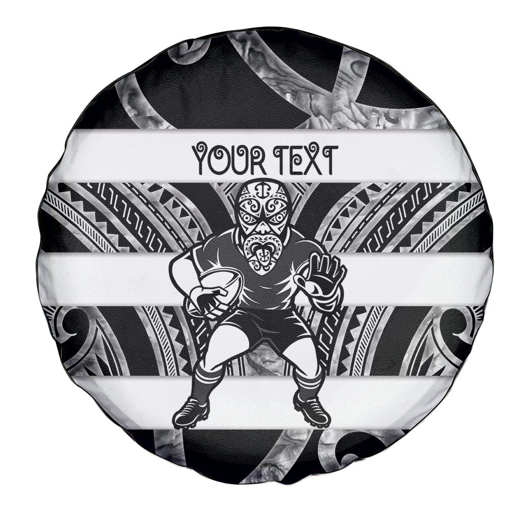 Hawke's Bay Custom Rugby New Zealand Spare Tire Cover Aotearoa Maori Pukana Tiki Mascot