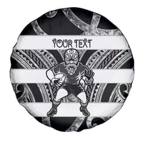 Hawke's Bay Custom Rugby New Zealand Spare Tire Cover Aotearoa Maori Pukana Tiki Mascot