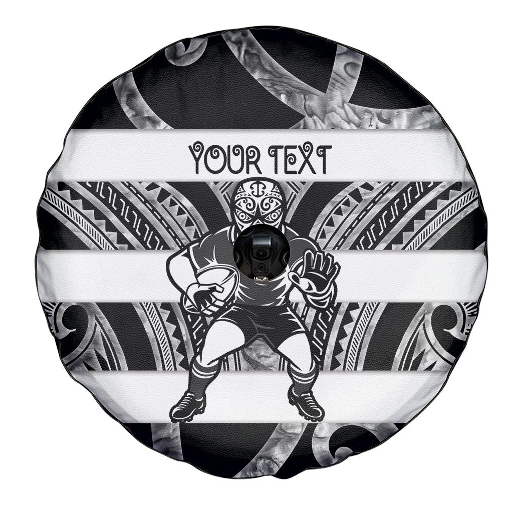 Hawke's Bay Custom Rugby New Zealand Spare Tire Cover Aotearoa Maori Pukana Tiki Mascot