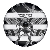 Hawke's Bay Custom Rugby New Zealand Spare Tire Cover Aotearoa Maori Pukana Tiki Mascot