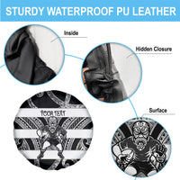 Hawke's Bay Custom Rugby New Zealand Spare Tire Cover Aotearoa Maori Pukana Tiki Mascot