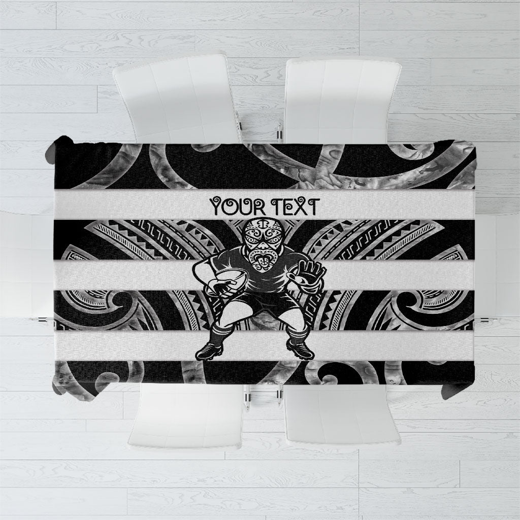 Hawke's Bay Custom Rugby New Zealand Tablecloth Aotearoa Maori Pukana Tiki Mascot