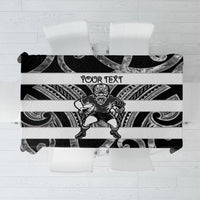Hawke's Bay Custom Rugby New Zealand Tablecloth Aotearoa Maori Pukana Tiki Mascot
