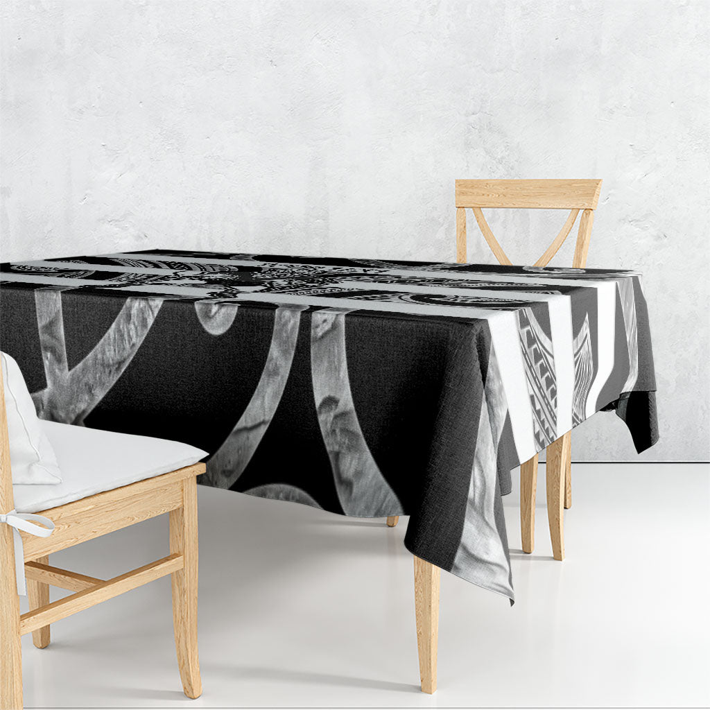 Hawke's Bay Custom Rugby New Zealand Tablecloth Aotearoa Maori Pukana Tiki Mascot