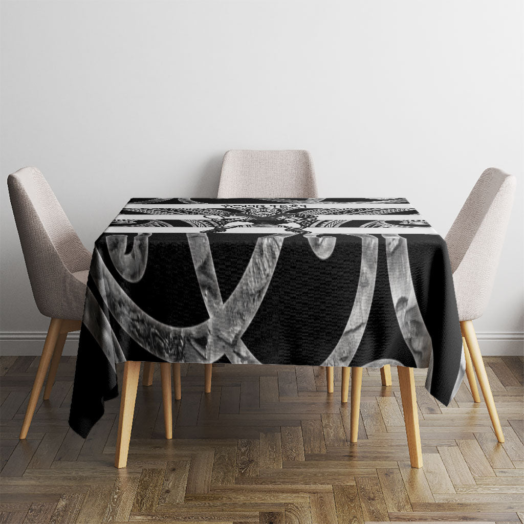 Hawke's Bay Custom Rugby New Zealand Tablecloth Aotearoa Maori Pukana Tiki Mascot