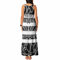 Hawke's Bay Custom Rugby New Zealand Tank Maxi Dress Aotearoa Maori Pukana Tiki Mascot