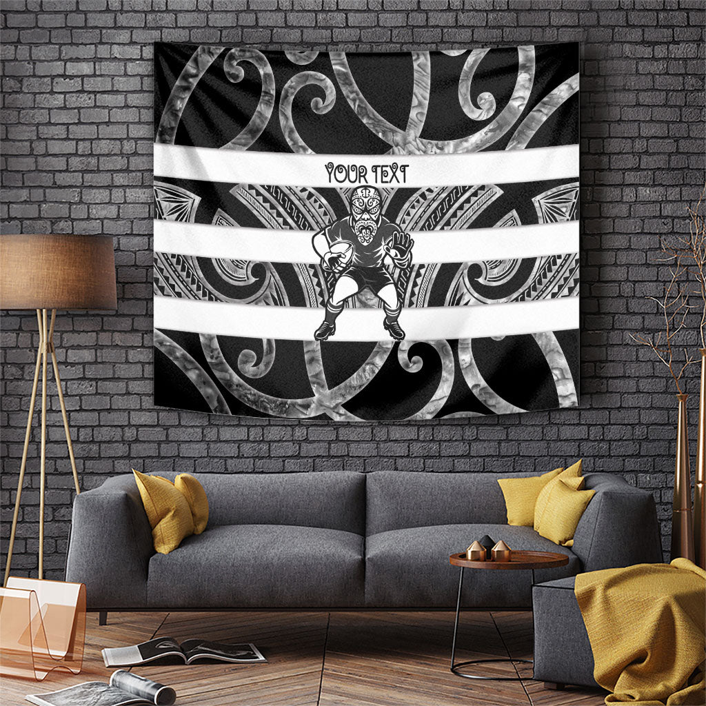 Hawke's Bay Custom Rugby New Zealand Tapestry Aotearoa Maori Pukana Tiki Mascot