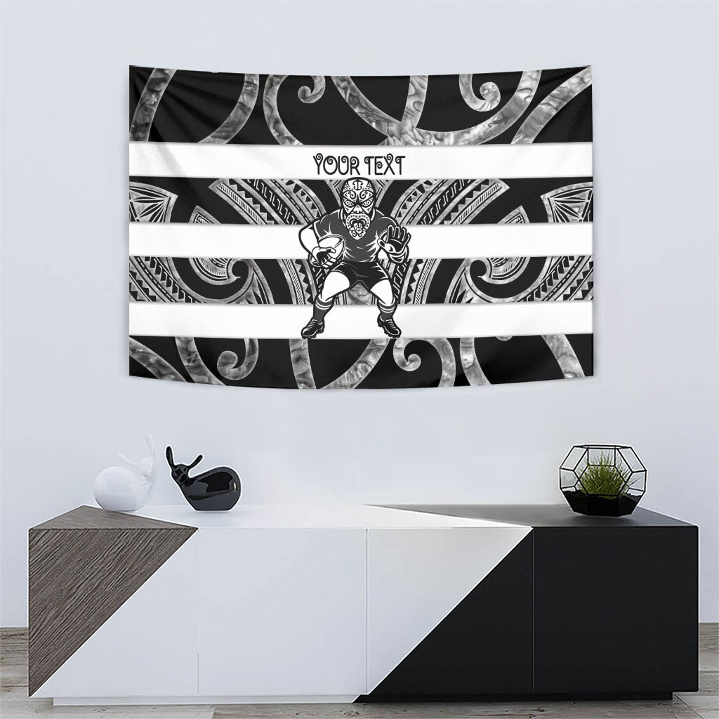 Hawke's Bay Custom Rugby New Zealand Tapestry Aotearoa Maori Pukana Tiki Mascot