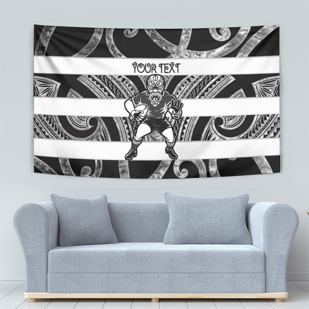 Hawke's Bay Custom Rugby New Zealand Tapestry Aotearoa Maori Pukana Tiki Mascot