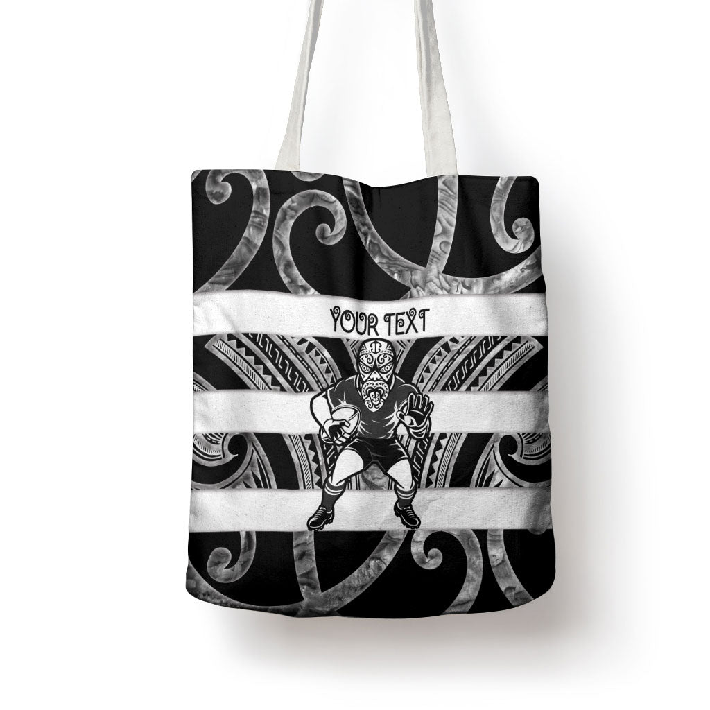 Hawke's Bay Custom Rugby New Zealand Tote Bag Aotearoa Maori Pukana Tiki Mascot
