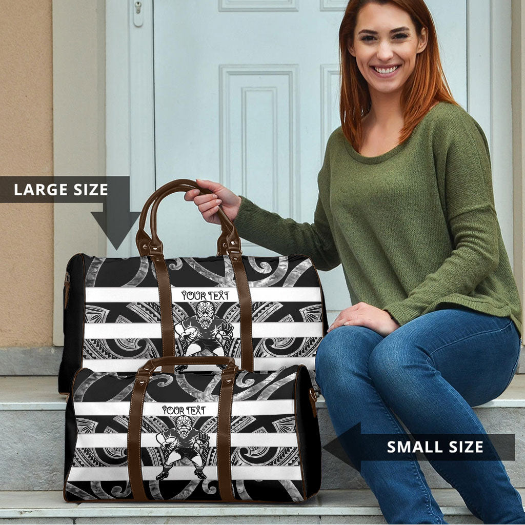 Hawke's Bay Custom Rugby New Zealand Travel Bag Aotearoa Maori Pukana Tiki Mascot