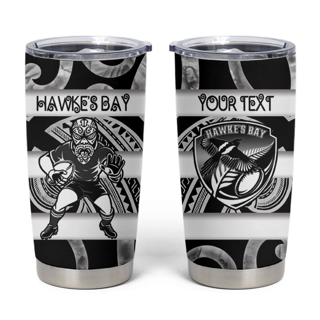 Hawke's Bay Custom Rugby New Zealand Tumbler Cup Aotearoa Maori Pukana Tiki Mascot