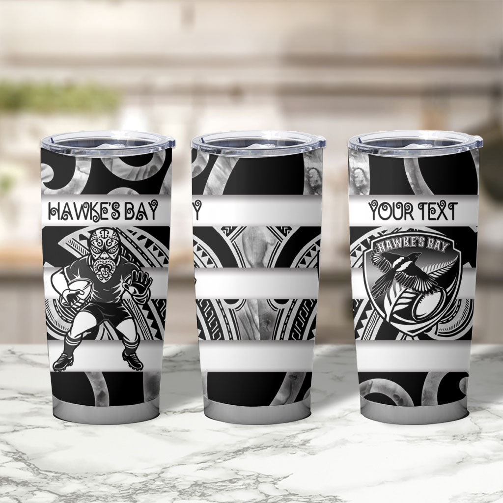 Hawke's Bay Custom Rugby New Zealand Tumbler Cup Aotearoa Maori Pukana Tiki Mascot