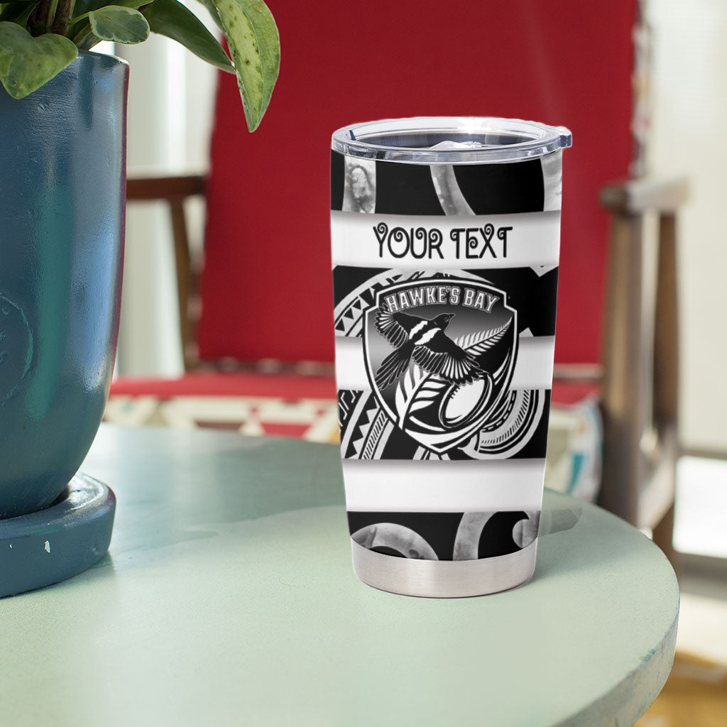 Hawke's Bay Custom Rugby New Zealand Tumbler Cup Aotearoa Maori Pukana Tiki Mascot