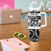 Hawke's Bay Custom Rugby New Zealand Tumbler With Handle Aotearoa Maori Pukana Tiki Mascot