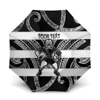 Hawke's Bay Custom Rugby New Zealand Umbrella Aotearoa Maori Pukana Tiki Mascot