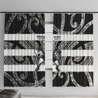 Hawke's Bay Custom Rugby New Zealand Window Curtain Aotearoa Maori Pukana Tiki Mascot