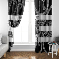 Hawke's Bay Custom Rugby New Zealand Window Curtain Aotearoa Maori Pukana Tiki Mascot