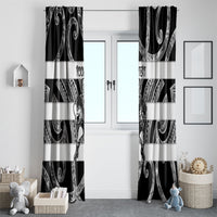 Hawke's Bay Custom Rugby New Zealand Window Curtain Aotearoa Maori Pukana Tiki Mascot