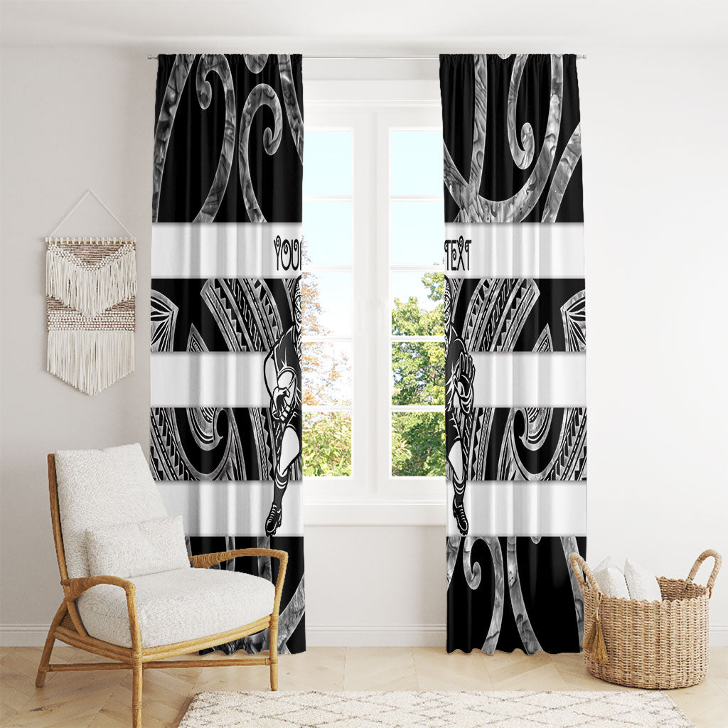 Hawke's Bay Custom Rugby New Zealand Window Curtain Aotearoa Maori Pukana Tiki Mascot