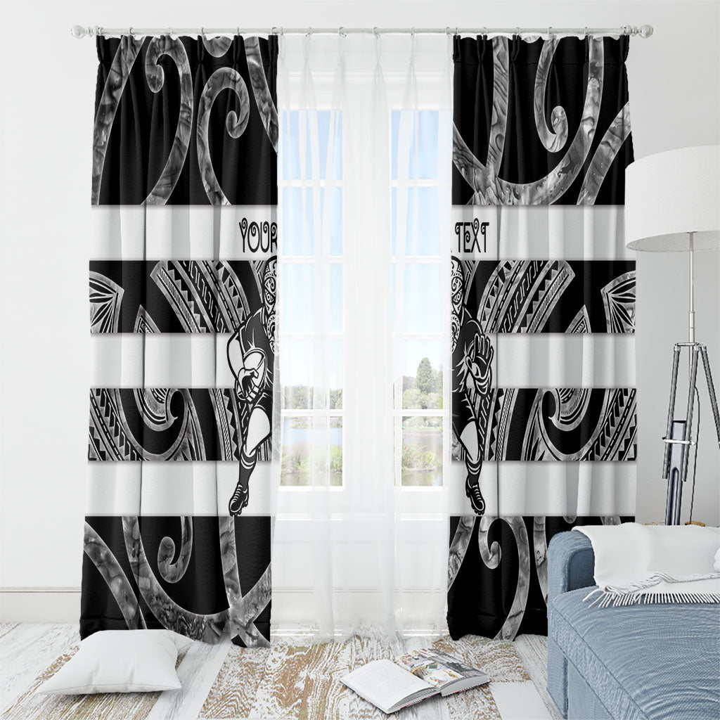 Hawke's Bay Custom Rugby New Zealand Window Curtain Aotearoa Maori Pukana Tiki Mascot
