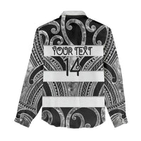 Hawke's Bay Custom Rugby New Zealand Women Casual Shirt Aotearoa Maori Pukana Tiki Mascot