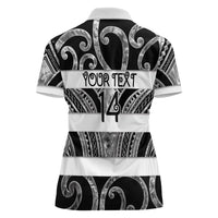 Hawke's Bay Custom Rugby New Zealand Women Polo Shirt Aotearoa Maori Pukana Tiki Mascot