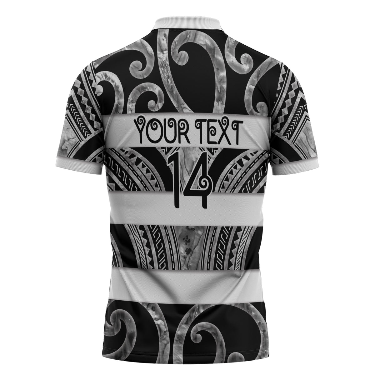 Hawke's Bay Custom Rugby New Zealand Zipper Polo Shirt Aotearoa Maori Pukana Tiki Mascot