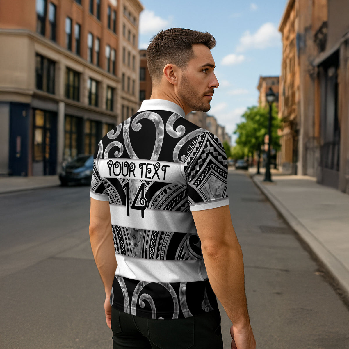 Hawke's Bay Custom Rugby New Zealand Zipper Polo Shirt Aotearoa Maori Pukana Tiki Mascot
