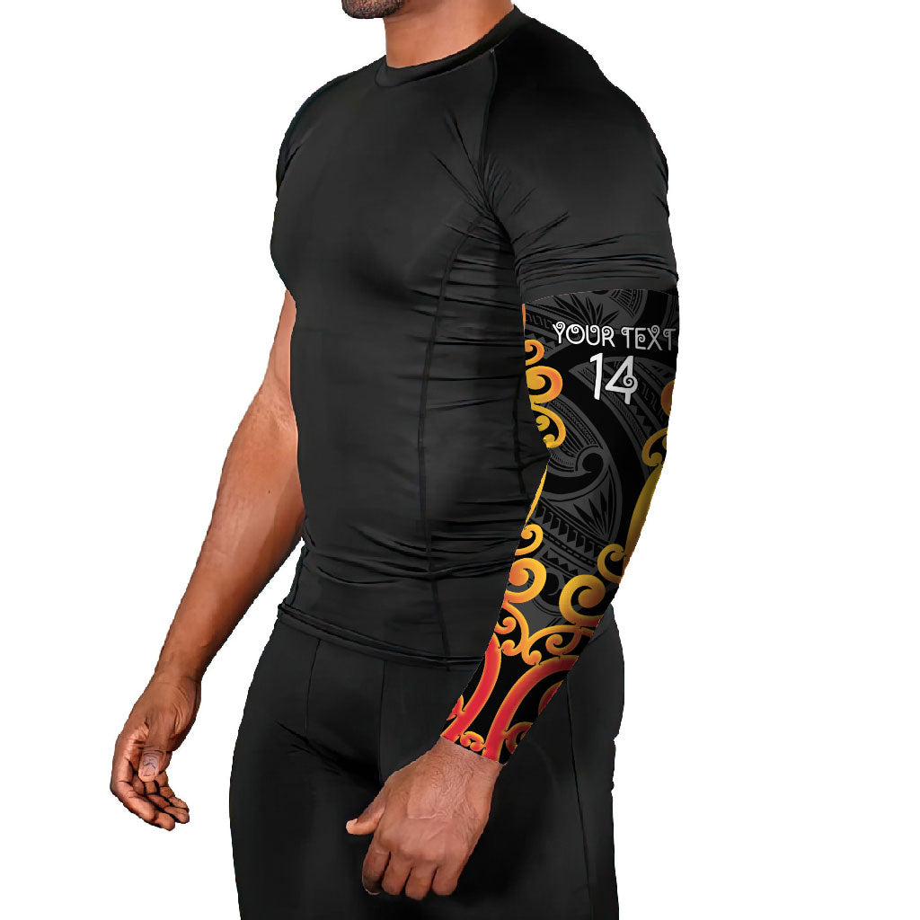 Waikato Custom Rugby New Zealand Arm Sleeves Aotearoa Maori Pukana Tiki Mascot
