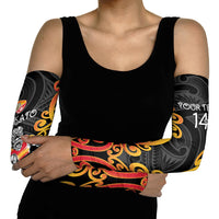 Waikato Custom Rugby New Zealand Arm Sleeves Aotearoa Maori Pukana Tiki Mascot