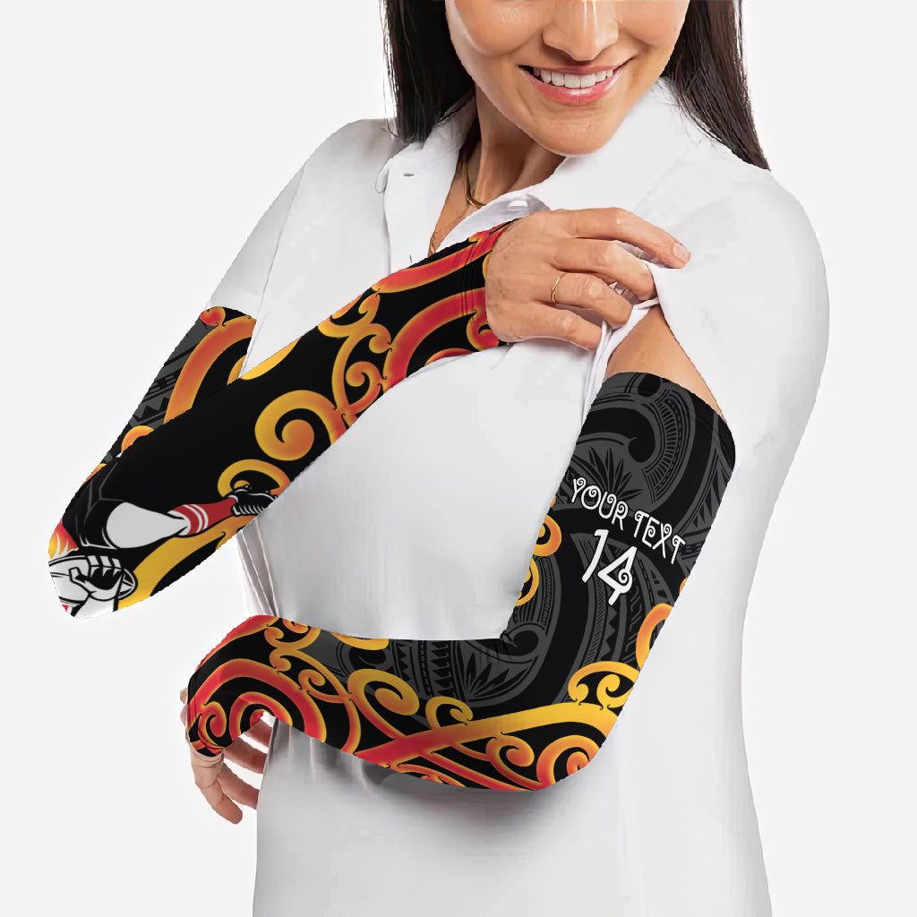 Waikato Custom Rugby New Zealand Arm Sleeves Aotearoa Maori Pukana Tiki Mascot