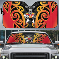 Waikato Custom Rugby New Zealand Auto Sun Shade Aotearoa Maori Pukana Tiki Mascot