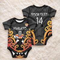 Waikato Custom Rugby New Zealand Baby Onesie Aotearoa Maori Pukana Tiki Mascot