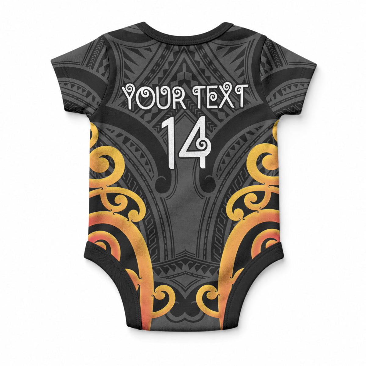 Waikato Custom Rugby New Zealand Baby Onesie Aotearoa Maori Pukana Tiki Mascot