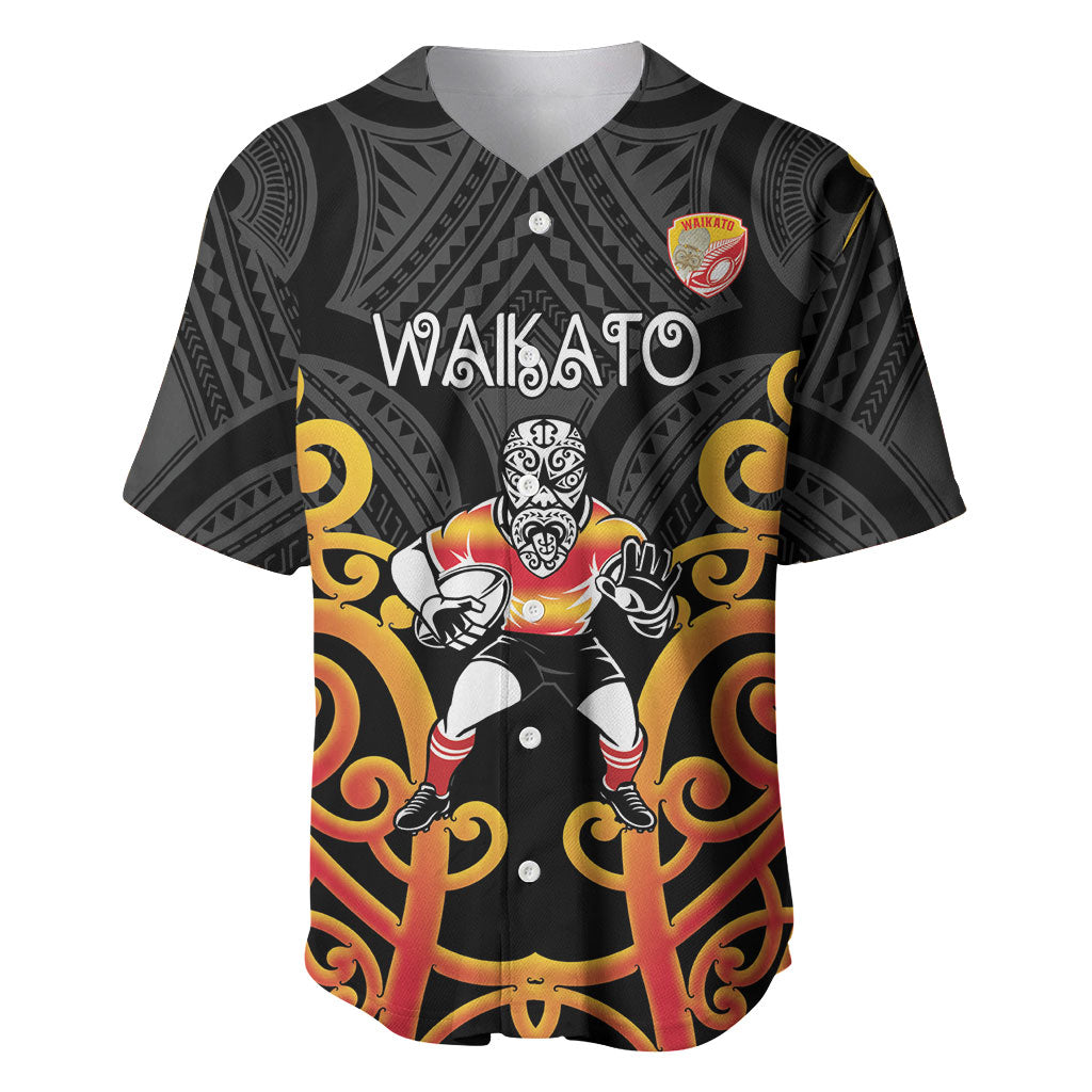 Waikato Custom Rugby New Zealand Baseball Jersey Aotearoa Maori Pukana Tiki Mascot