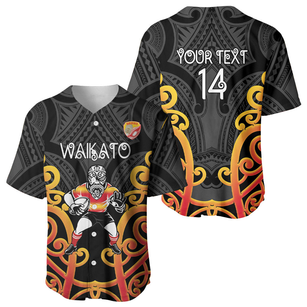 Waikato Custom Rugby New Zealand Baseball Jersey Aotearoa Maori Pukana Tiki Mascot