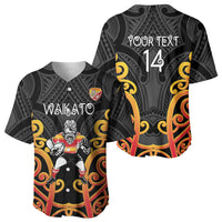 Waikato Custom Rugby New Zealand Baseball Jersey Aotearoa Maori Pukana Tiki Mascot