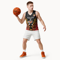 Waikato Custom Rugby New Zealand Basketball Jersey Aotearoa Maori Pukana Tiki Mascot