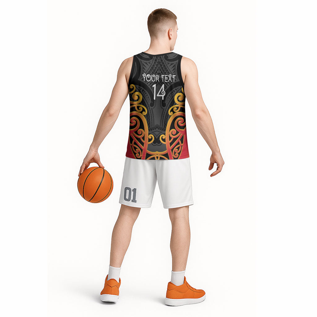 Waikato Custom Rugby New Zealand Basketball Jersey Aotearoa Maori Pukana Tiki Mascot