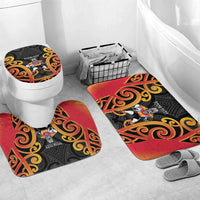 Waikato Custom Rugby New Zealand Bathroom Set Aotearoa Maori Pukana Tiki Mascot