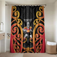 Waikato Custom Rugby New Zealand Bathroom Set Aotearoa Maori Pukana Tiki Mascot