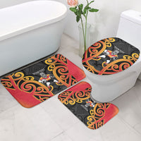 Waikato Custom Rugby New Zealand Bathroom Set Aotearoa Maori Pukana Tiki Mascot