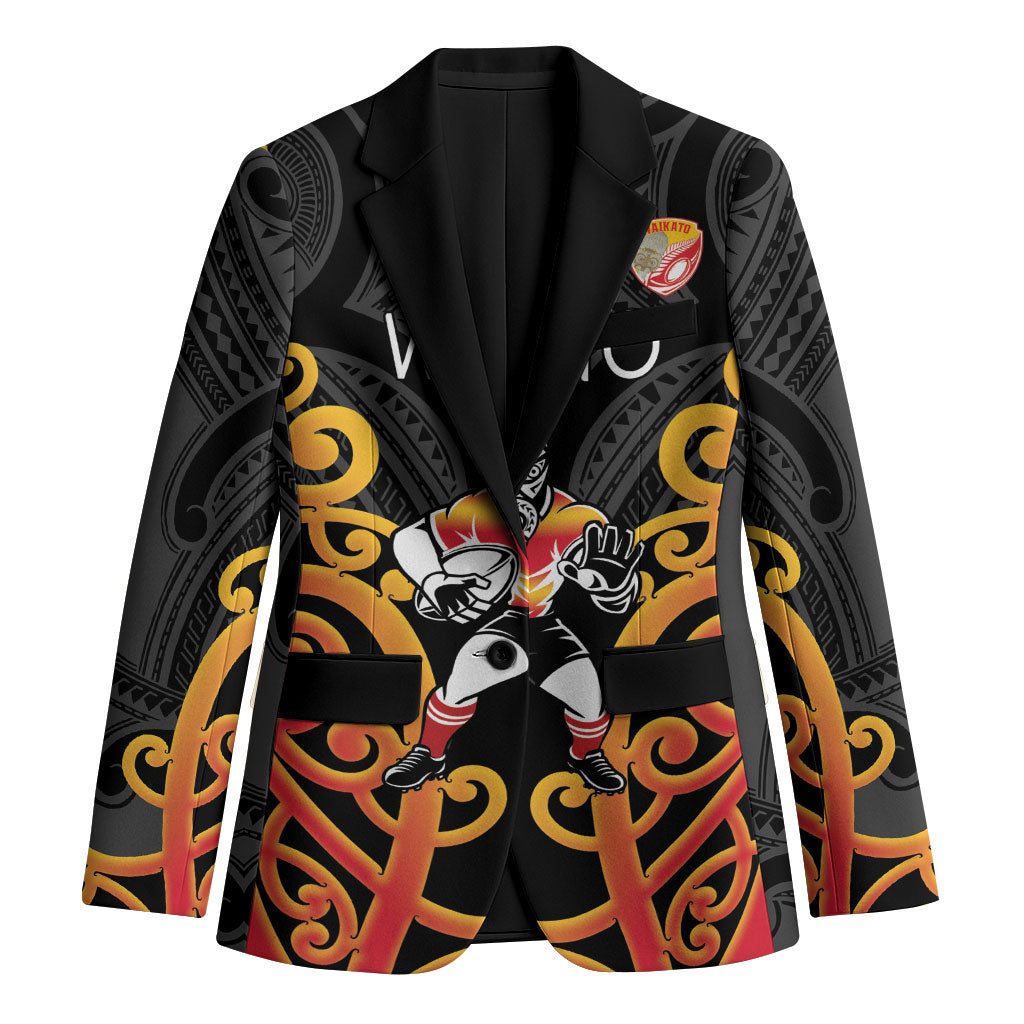Waikato Custom Rugby New Zealand Blazer Aotearoa Maori Pukana Tiki Mascot