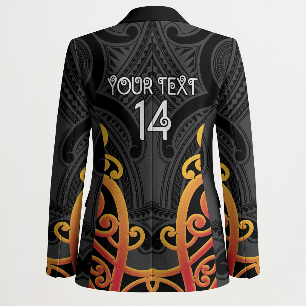 Waikato Custom Rugby New Zealand Blazer Aotearoa Maori Pukana Tiki Mascot