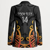 Waikato Custom Rugby New Zealand Blazer Aotearoa Maori Pukana Tiki Mascot