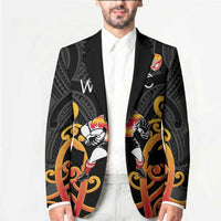Waikato Custom Rugby New Zealand Blazer Aotearoa Maori Pukana Tiki Mascot