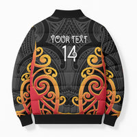 Waikato Custom Rugby New Zealand Bomber Puffer Jacket Aotearoa Maori Pukana Tiki Mascot