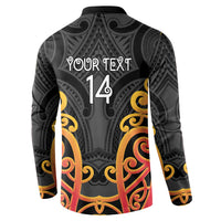 Waikato Custom Rugby New Zealand Button Sweatshirt Aotearoa Maori Pukana Tiki Mascot