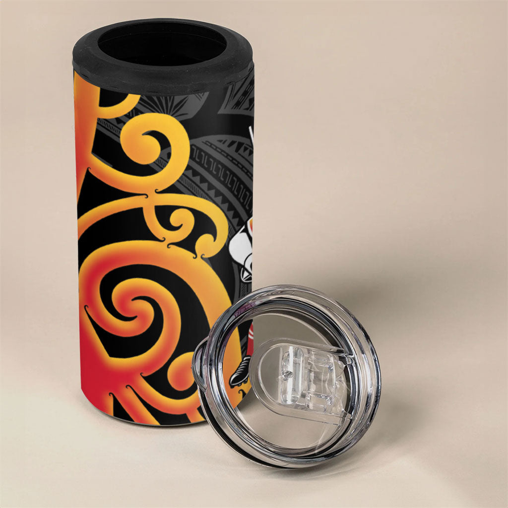 Waikato Rugby New Zealand 4 in 1 Can Cooler Tumbler Aotearoa Maori Pukana Tiki Mascot